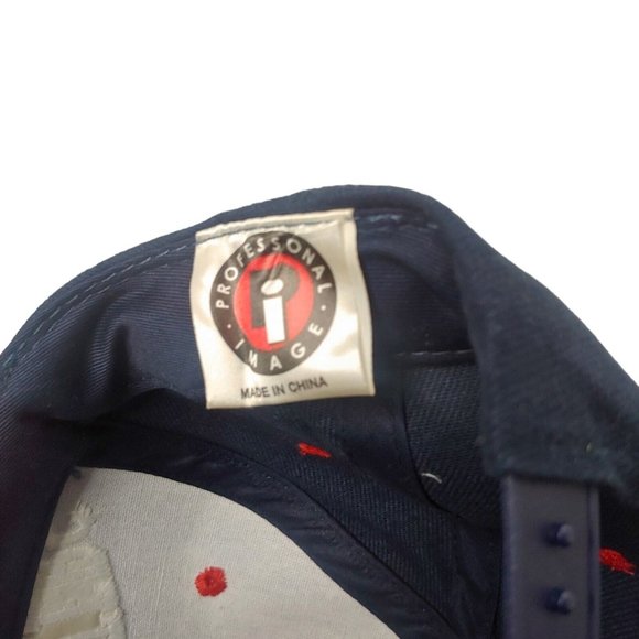 Lenscrafters Eyeglasses Cap Blue Red Canvas Snap Back Hat Promotional Sales - Picture 7 of 9